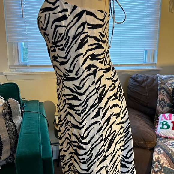 Reformation Starling Zebra Print Linen Dress - Picture 8 of 12